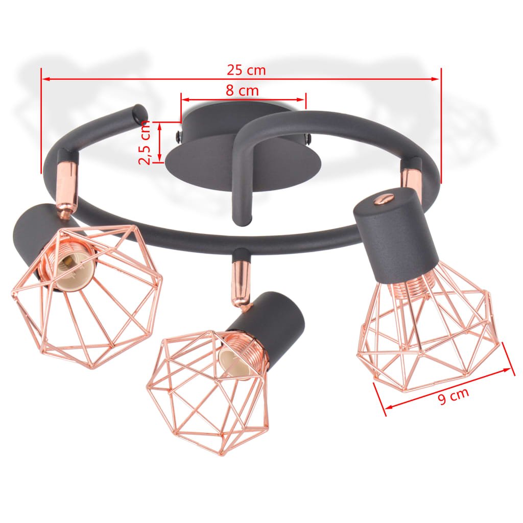 Deckenstrahler Mit 3 Led-Glühlampen 12 W - Fuer Daheim