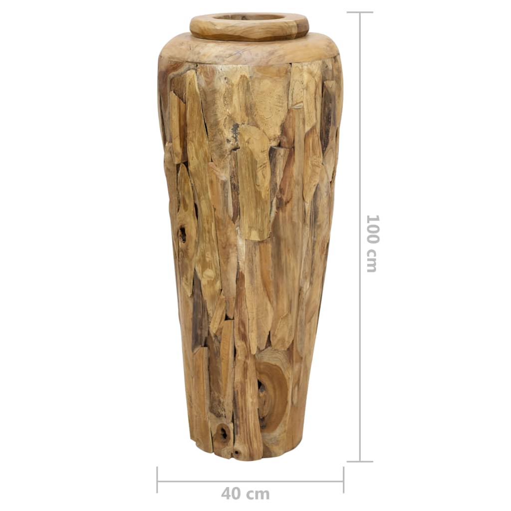 Deko-Vase 40 X 100 Cm Massivholz Teak - Fuer Daheim