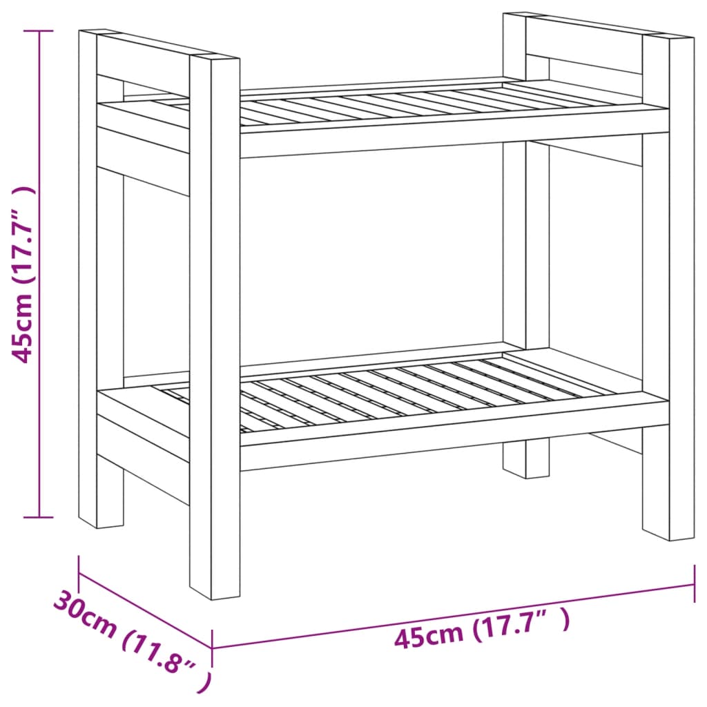 Duschbank 45X30X45 Cm Massivholz Teak - Fuer Daheim