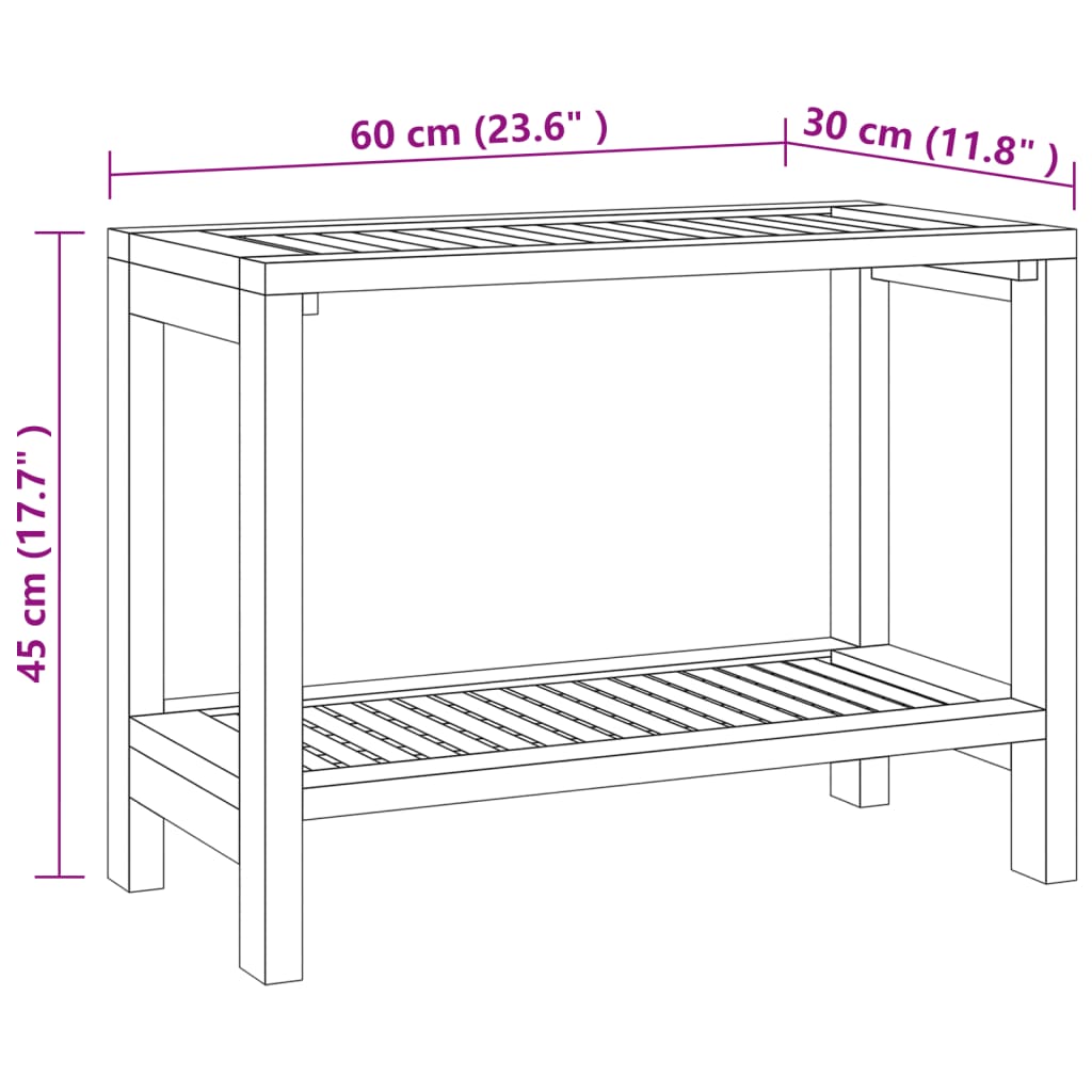 Duschbank 60X30X45 Cm Massivholz Teak - Fuer Daheim