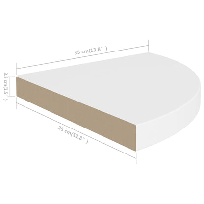 Eck-Schweberegal Weiß 35X35X3,8 Cm Mdf 1 35 x 35 x 3.8 cm - Fuer Daheim