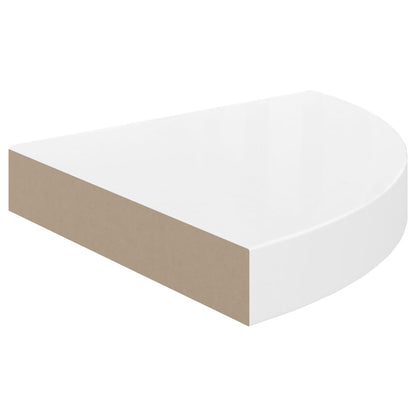 Eck-Schweberegale 2 Stk. Hochglanz-Weiß 25X25X3,8 Cm Mdf 25 x 25 x 3.8 cm - Fuer Daheim