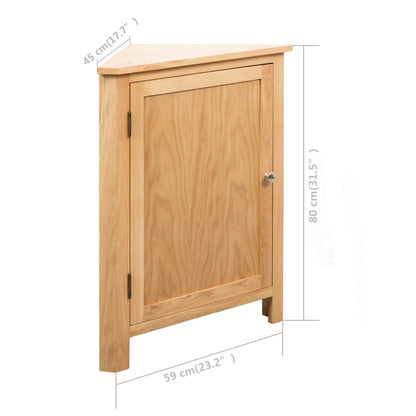 Eckschrank 59X45X80 Cm Massivholz Eiche Braun - Fuer Daheim