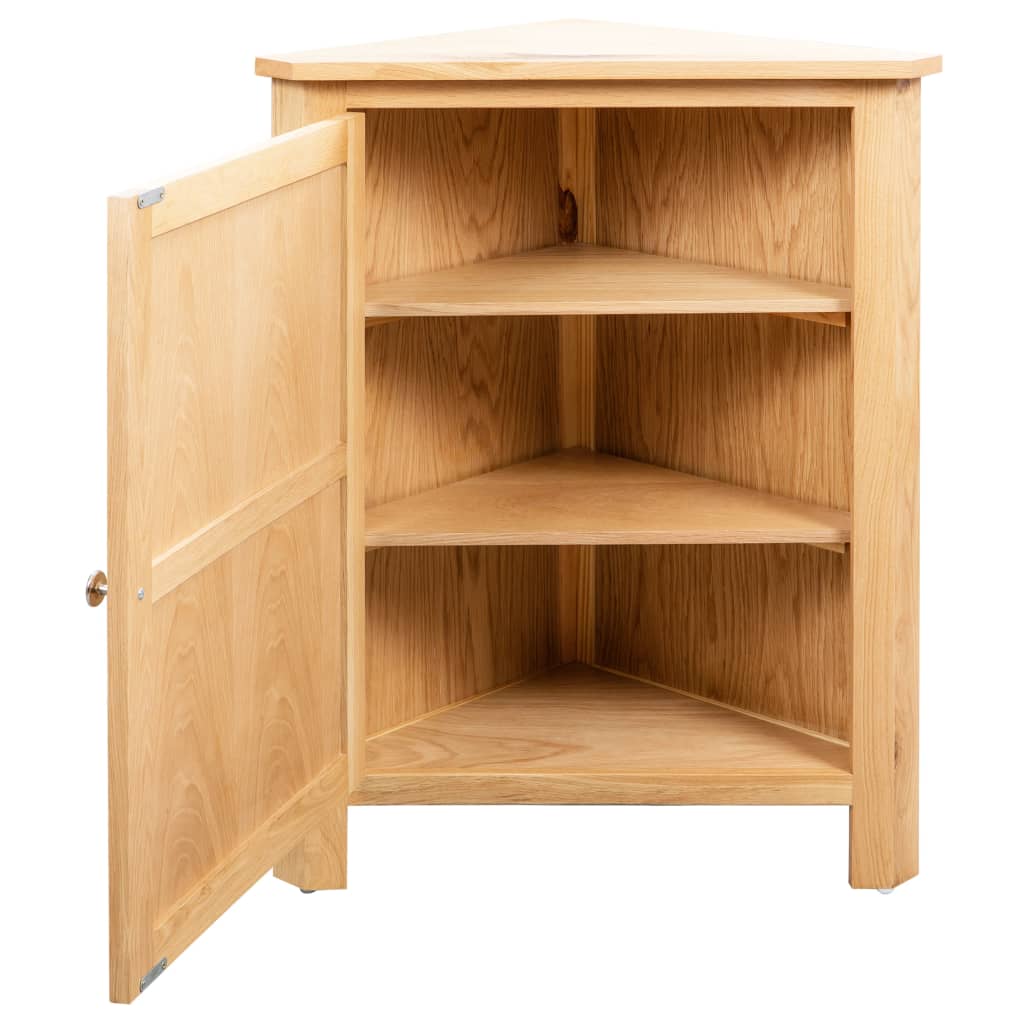 Eckschrank 59X45X80 Cm Massivholz Eiche Braun - Fuer Daheim