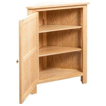 Eckschrank 59X45X80 Cm Massivholz Eiche Braun - Fuer Daheim