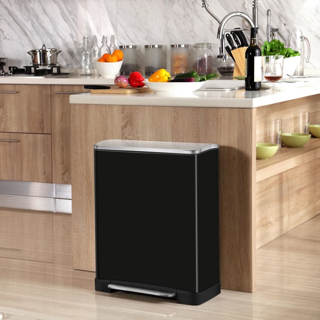 Eko Tretmülleimer E-Cube 28 L+18 L Mattschwarz - Fuer Daheim