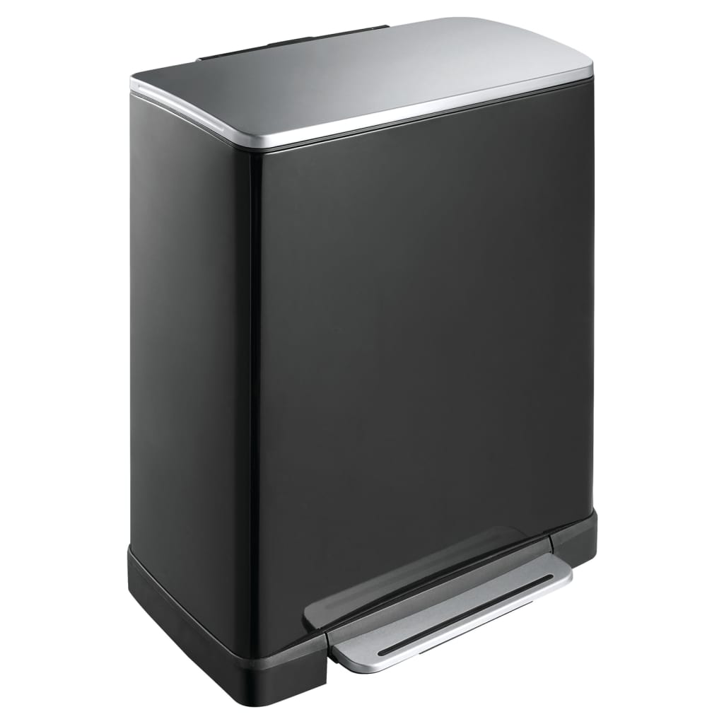 Eko Tretmülleimer E-Cube 50 L Mattschwarz 50 x 34.5 x 65 cm - Fuer Daheim