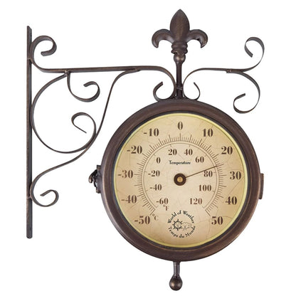 Esschert Design Bahnhofsuhr Mit Thermometer Tf005 - Fuer Daheim