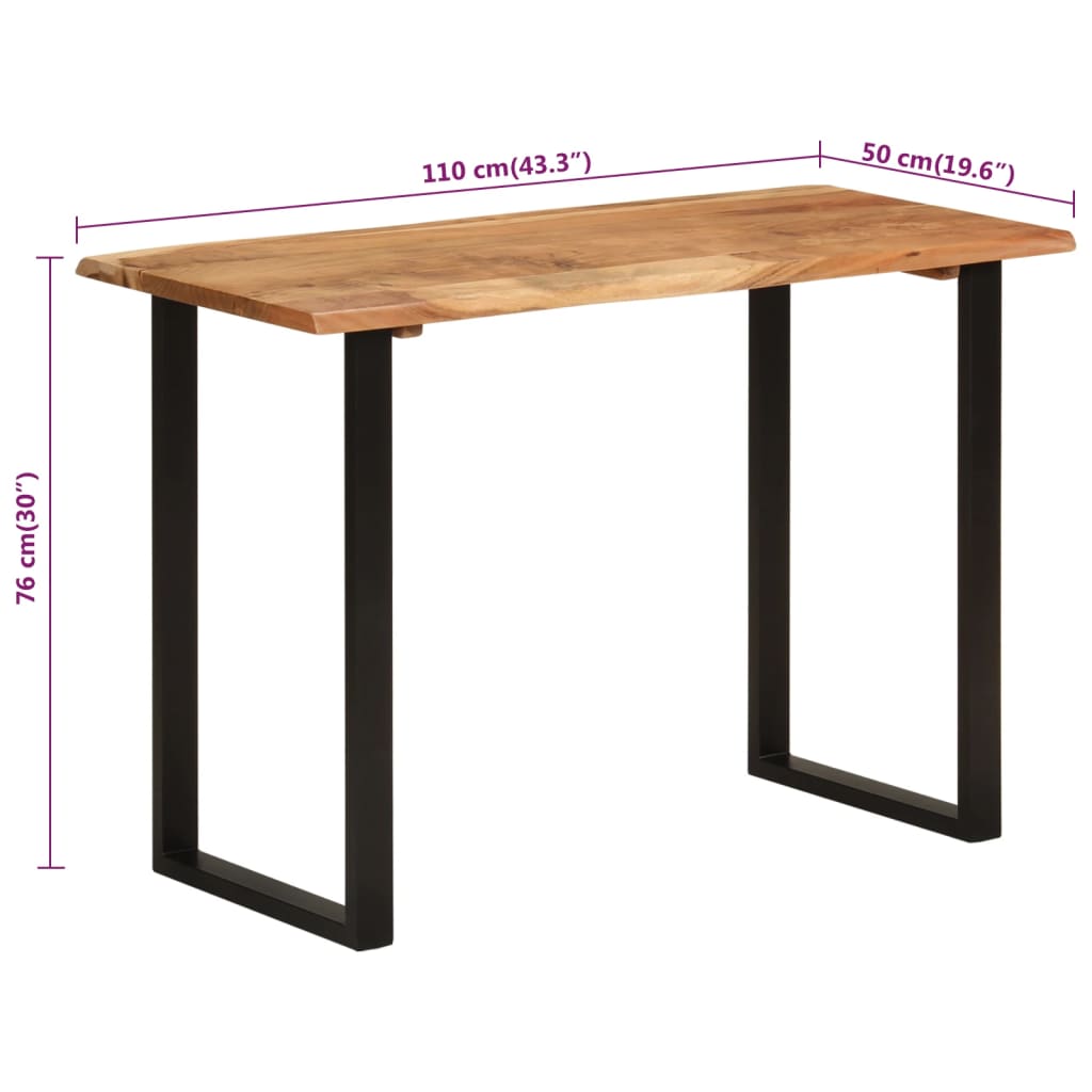 Esstisch 110X50X76 Cm Massivholz Akazie Schwarz 110 x 50 x 76 cm - Fuer Daheim