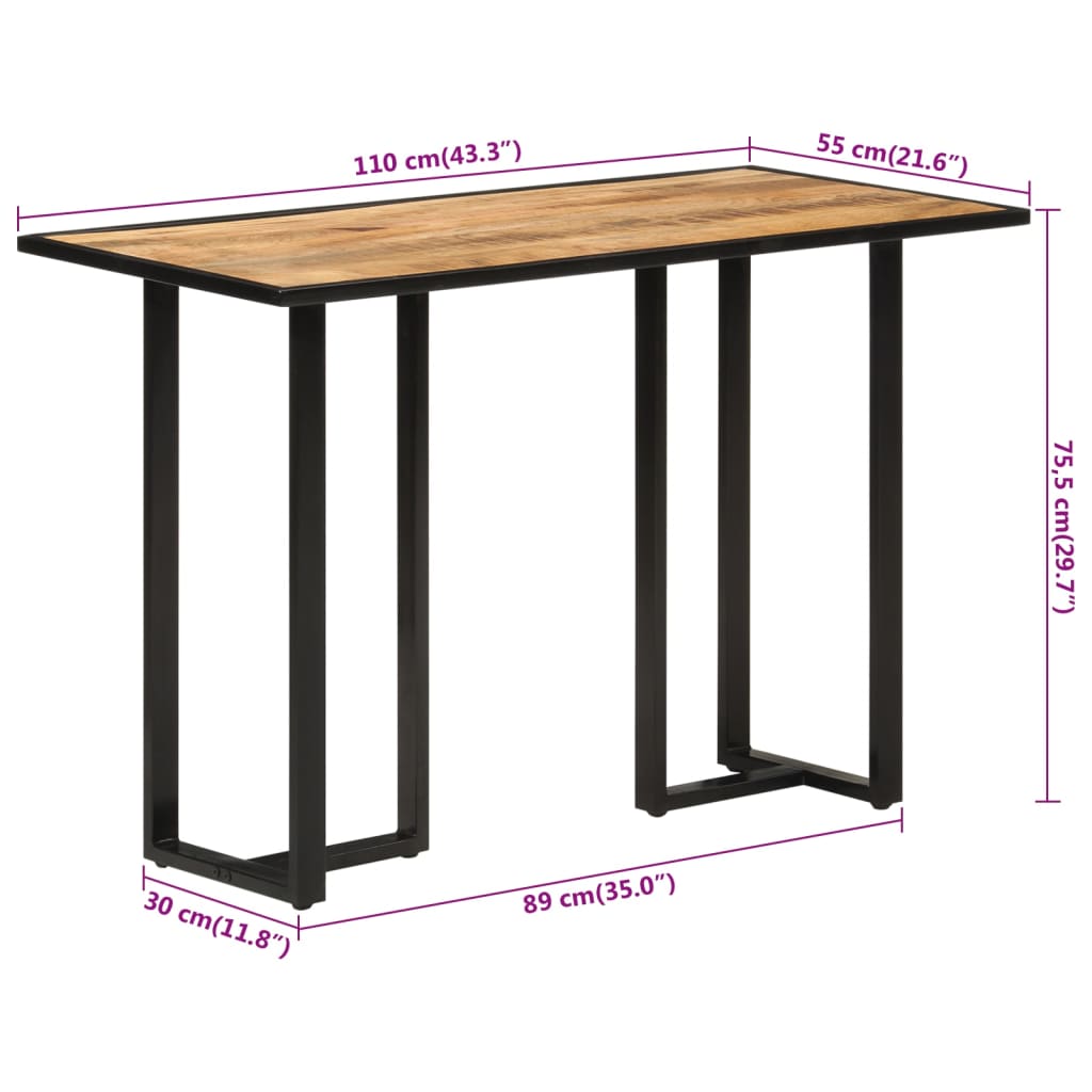 Esstisch 110X55X75,5 Cm Massivholz Mango 110 x 55 x 75.5 cm massives Mangoholz - Fuer Daheim