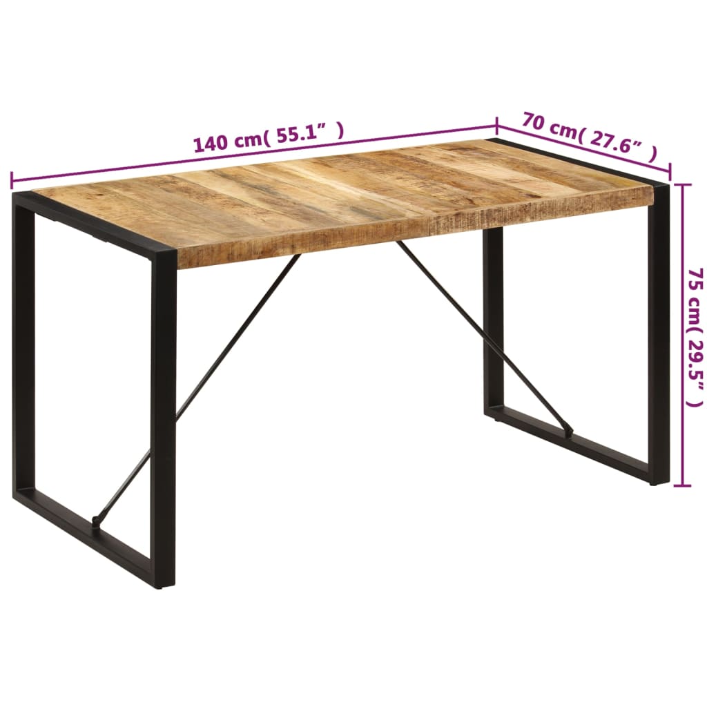 Esstisch 140 X 70 X 75 Cm Mango-Massivholz Schwarz massives Mangoholz - Fuer Daheim