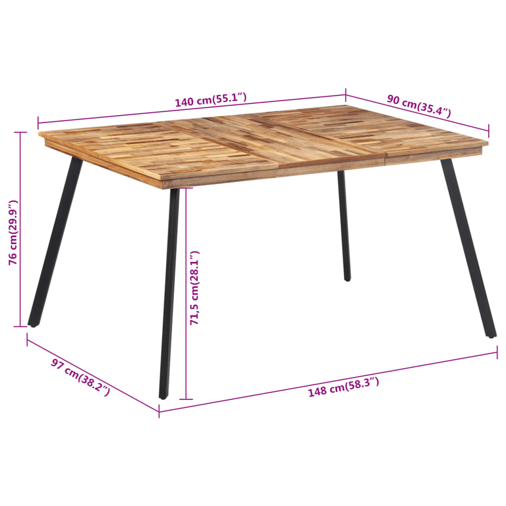 Esstisch 148X97X76 Cm Massivholz Teak - Fuer Daheim