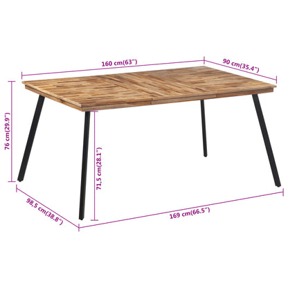 Esstisch 169X98,5X76 Cm Massivholz Teak - Fuer Daheim