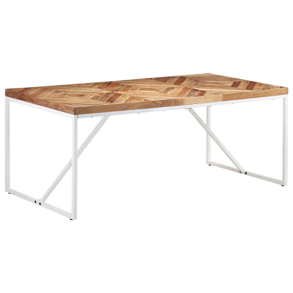 Esstisch 180X90X76 Cm Akazie Und Mango Massivholz Weiß 180 x 90 x 76 cm - Fuer Daheim