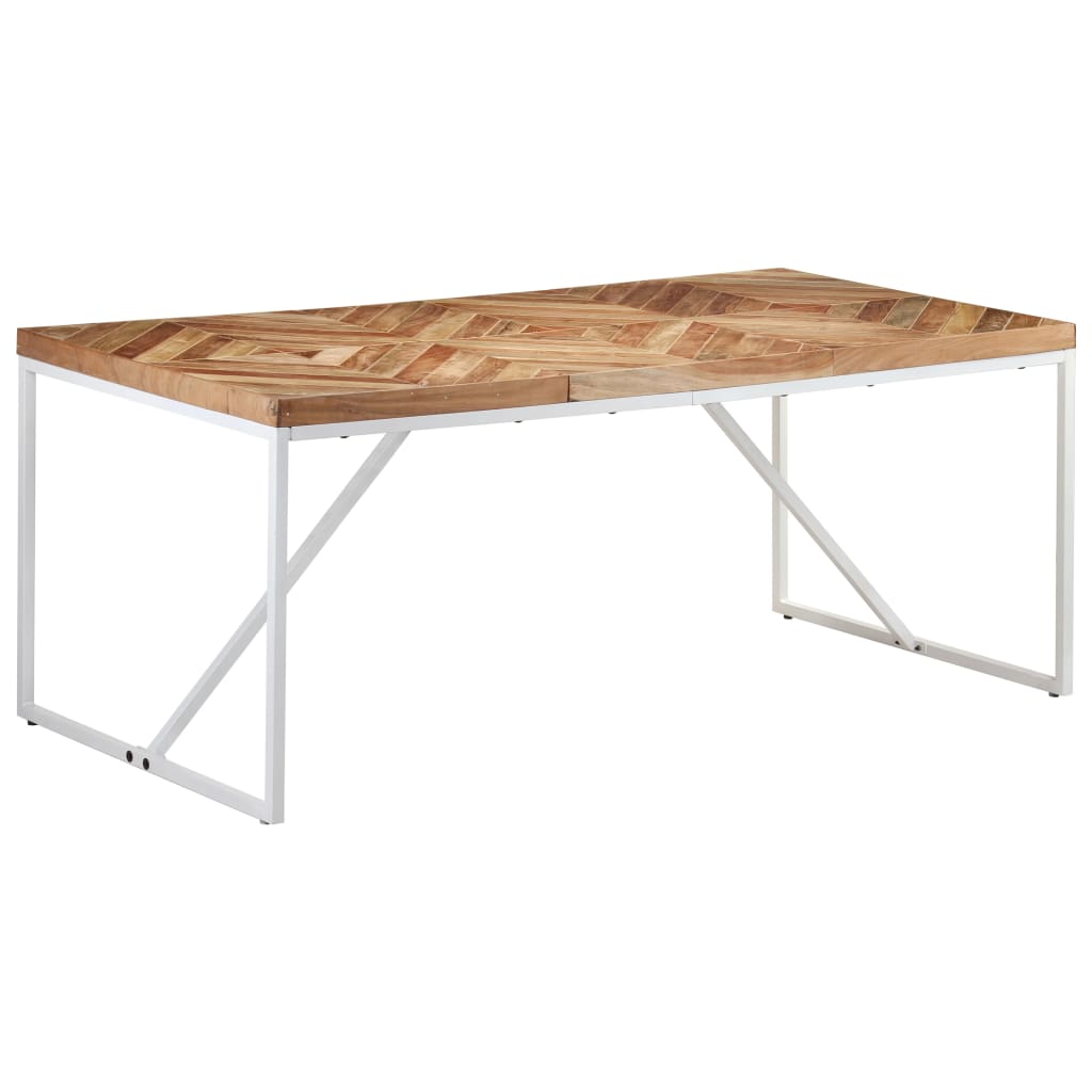 Esstisch 180X90X76 Cm Akazie Und Mango Massivholz Weiß 180 x 90 x 76 cm - Fuer Daheim