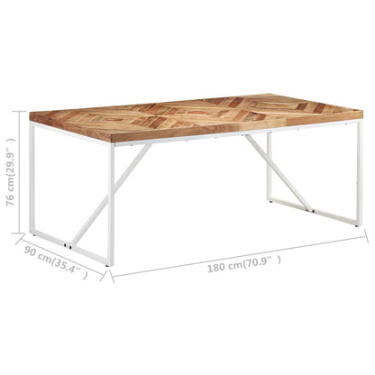 Esstisch 180X90X76 Cm Akazie Und Mango Massivholz Weiß 180 x 90 x 76 cm - Fuer Daheim