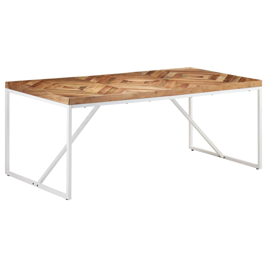 Esstisch 180X90X76 Cm Akazie Und Mango Massivholz Weiß 180 x 90 x 76 cm - Fuer Daheim