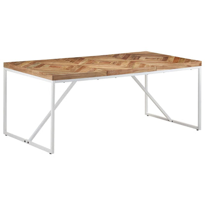 Esstisch 180X90X76 Cm Akazie Und Mango Massivholz Weiß 180 x 90 x 76 cm - Fuer Daheim