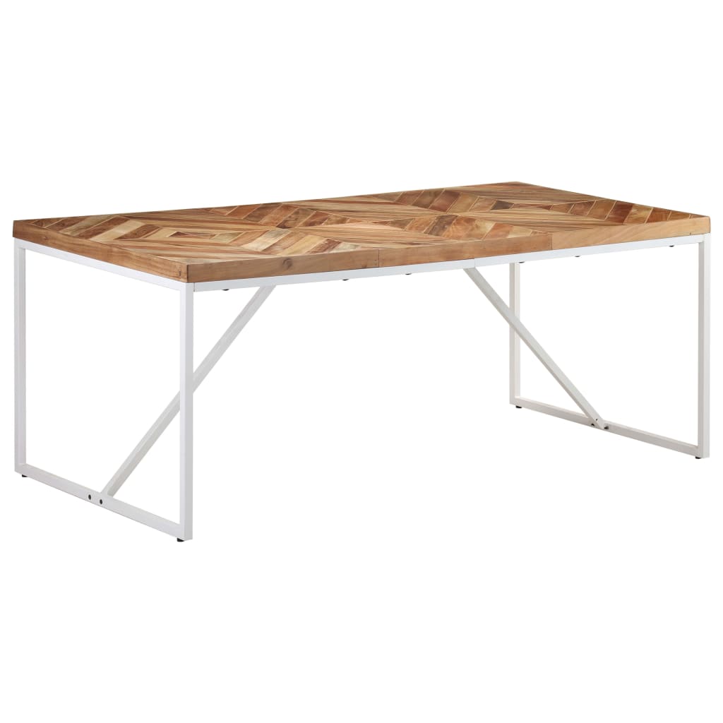 Esstisch 180X90X76 Cm Akazie Und Mango Massivholz Weiß 180 x 90 x 76 cm - Fuer Daheim