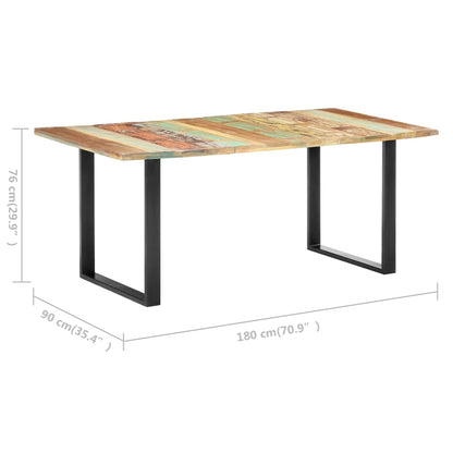 Esstisch 180X90X76 Cm Altholz Massiv 180 x 90 x 76 cm recyceltes Massivholz - Fuer Daheim