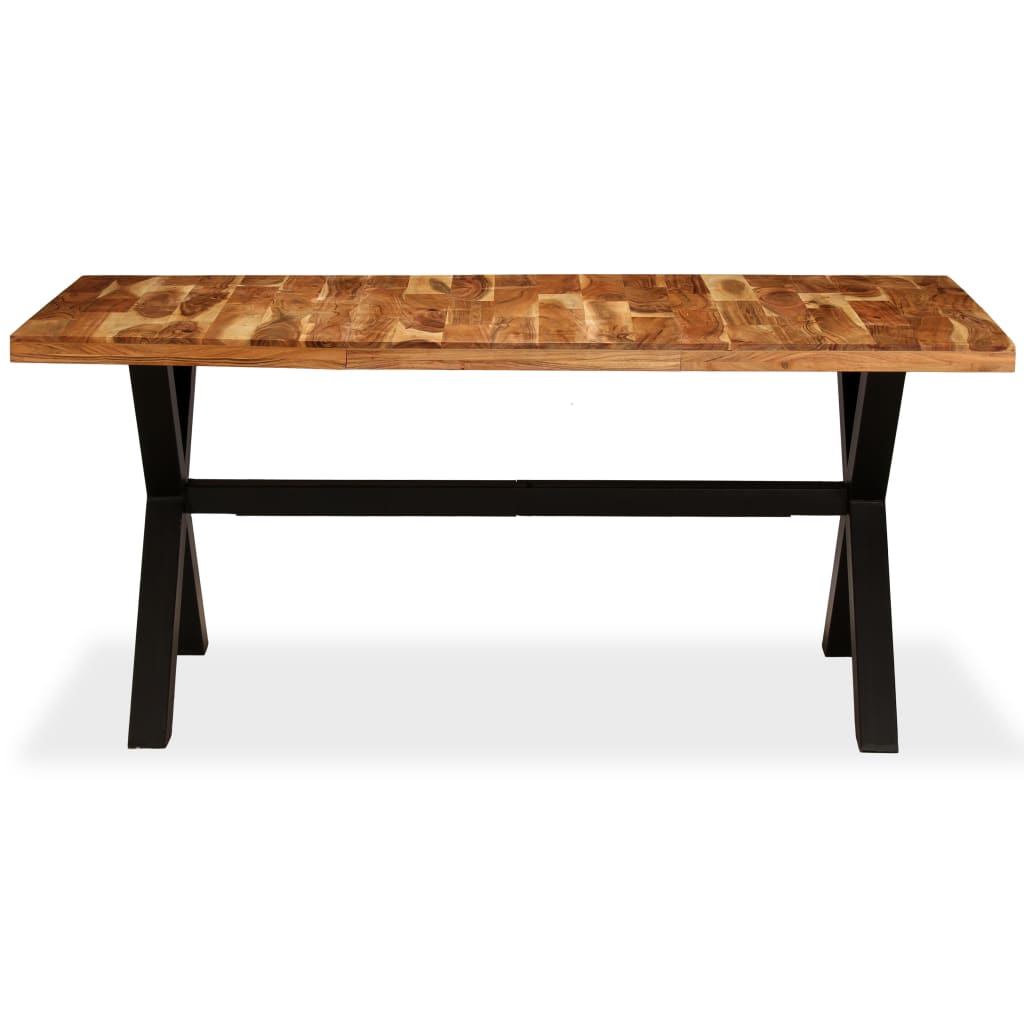 Esstisch Akazien- Und Mangoholz Massiv 180 X 90 X 76 Cm Schwarz - Fuer Daheim