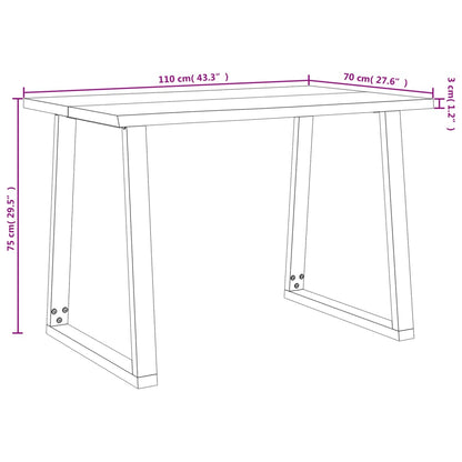 Esstisch Baumkante 110X70X75 Cm Massivholz Akazie 110 x 70 x 75 cm - Fuer Daheim