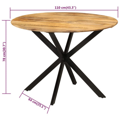 Esstisch Ø110X78 Cm Massivholz Mango Und Stahl Ø 110 x 78 cm massives Mangoholz - Fuer Daheim