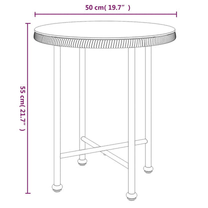 Esstisch Ø50 Cm Hartglas Und Stahl Braun Ø 50 x 55 cm - Fuer Daheim