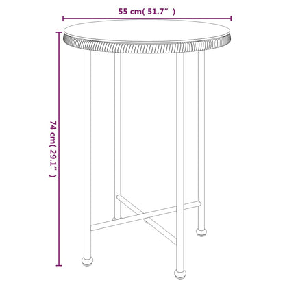 Esstisch Ø55 Cm Hartglas Und Stahl Braun Ø 55 x 74 cm - Fuer Daheim