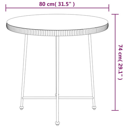 Esstisch Ø80 Cm Hartglas Und Stahl Braun Ø 80 x 74 cm - Fuer Daheim