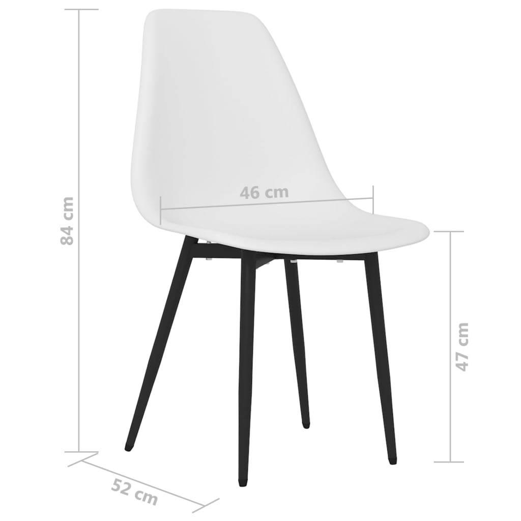 Esszimmerstühle 2 Stk. Weiß Pp - Fuer Daheim