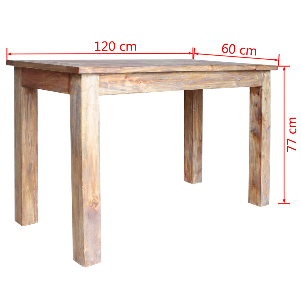 Esszimmertisch Recyceltes Massivholz 120 X 60 X 77 Cm - Fuer Daheim