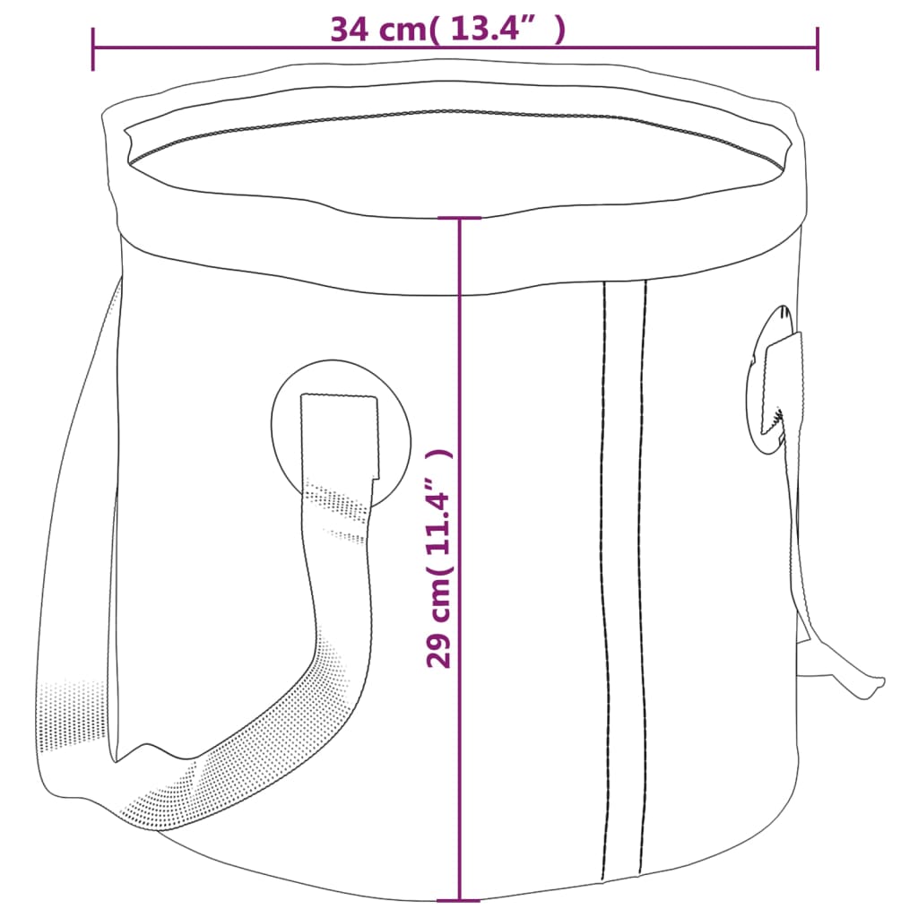 Falteimer 2 Stk. Schwarz 30 L Pvc 34 x 29 cm - Fuer Daheim