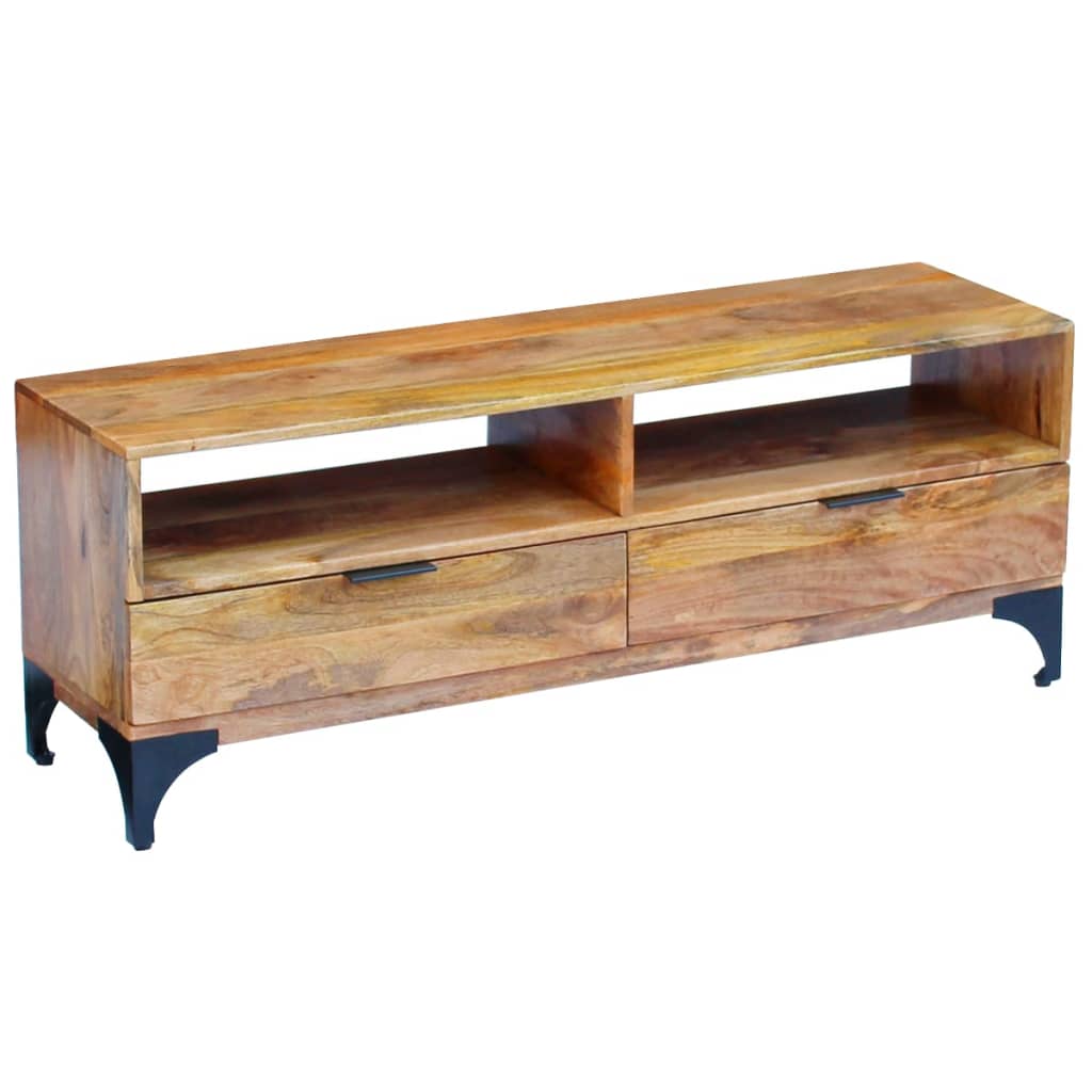 Fernsehtisch Mangoholz 120X35X45 Cm Braun - Fuer Daheim