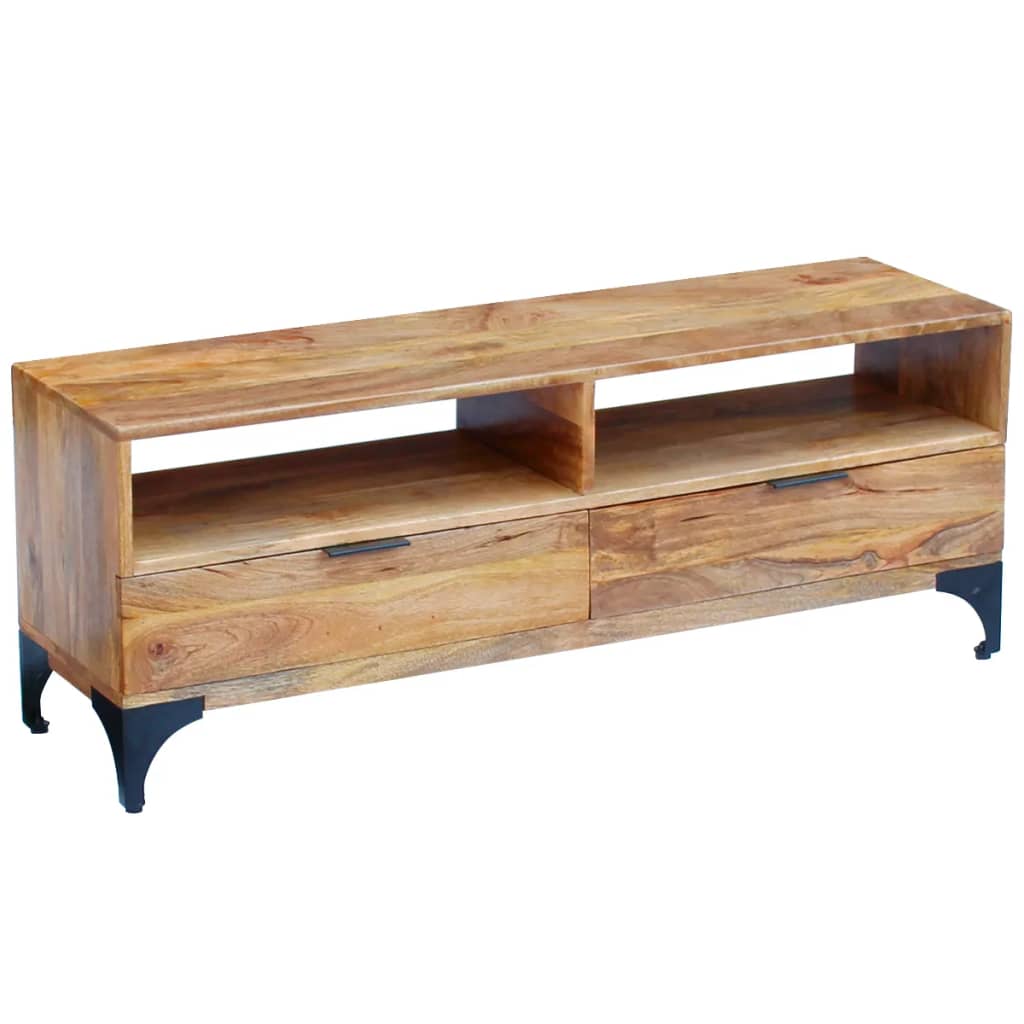 Fernsehtisch Mangoholz 120X35X45 Cm Braun - Fuer Daheim