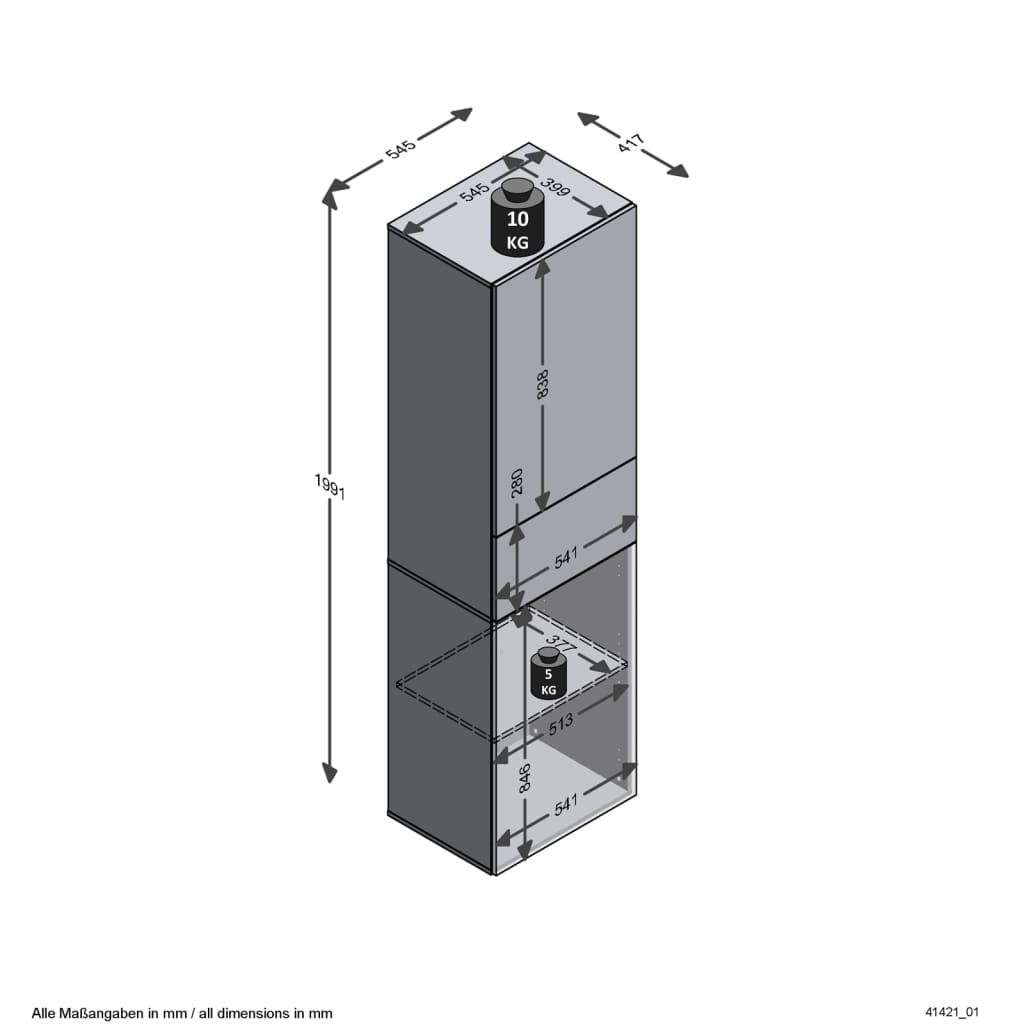 Fmd Kleiderschrank Mit 2 Türen 54,5X41,7X199,1 Cm Weiß & Artisan-Eiche - Fuer Daheim