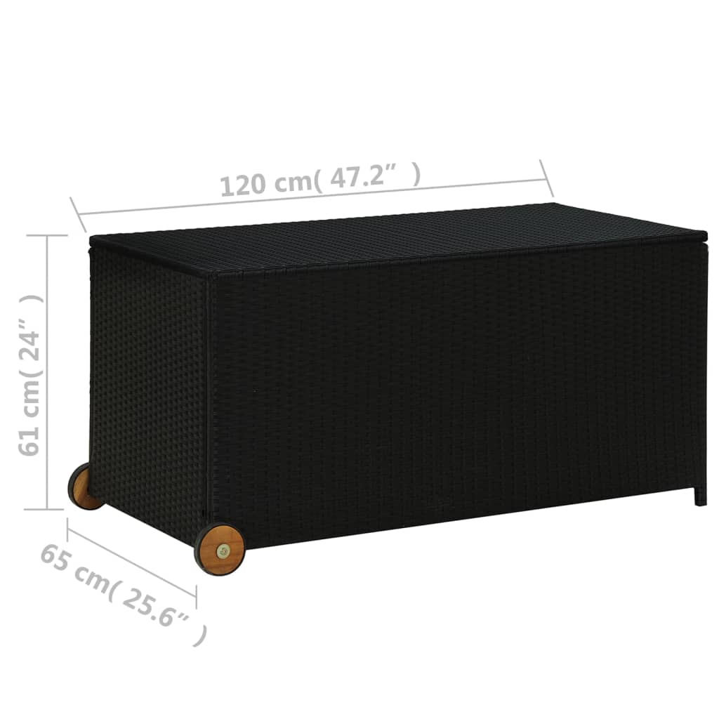 Garten-Aufbewahrungsbox Schwarz 120X65X61 Cm Poly Rattan - Fuer Daheim