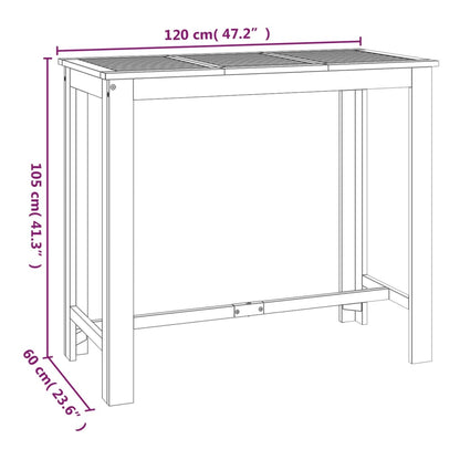 Garten-Bartisch 120X60X105 Cm Massivholz Akazie 120 x 60 x 105 cm - Fuer Daheim