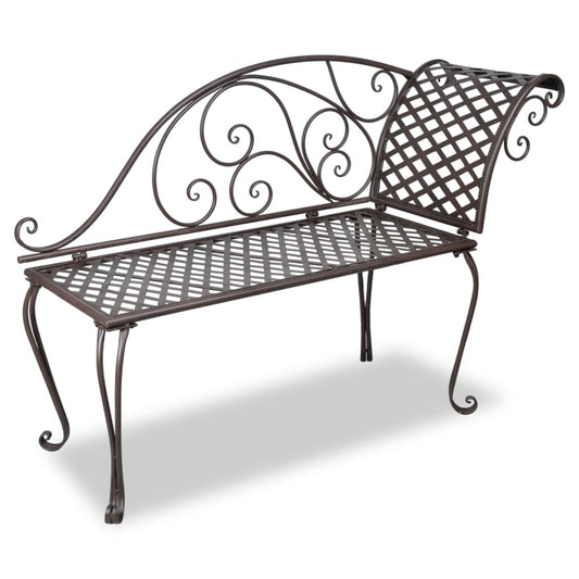 Garten-Chaiselongue 128 Cm Stahl Antik Braun - Fuer Daheim