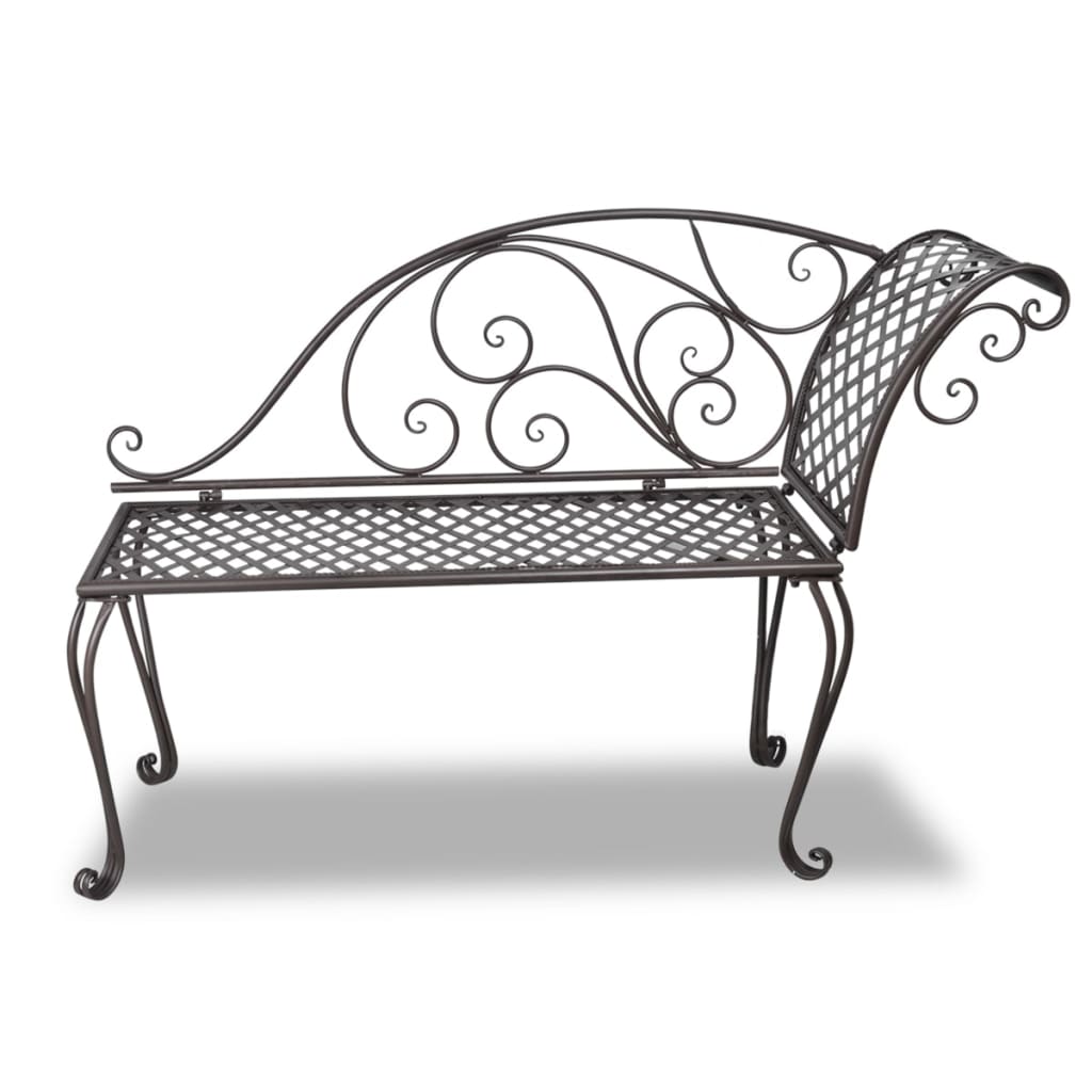 Garten-Chaiselongue 128 Cm Stahl Antik Braun - Fuer Daheim