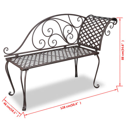 Garten-Chaiselongue 128 Cm Stahl Antik Braun - Fuer Daheim