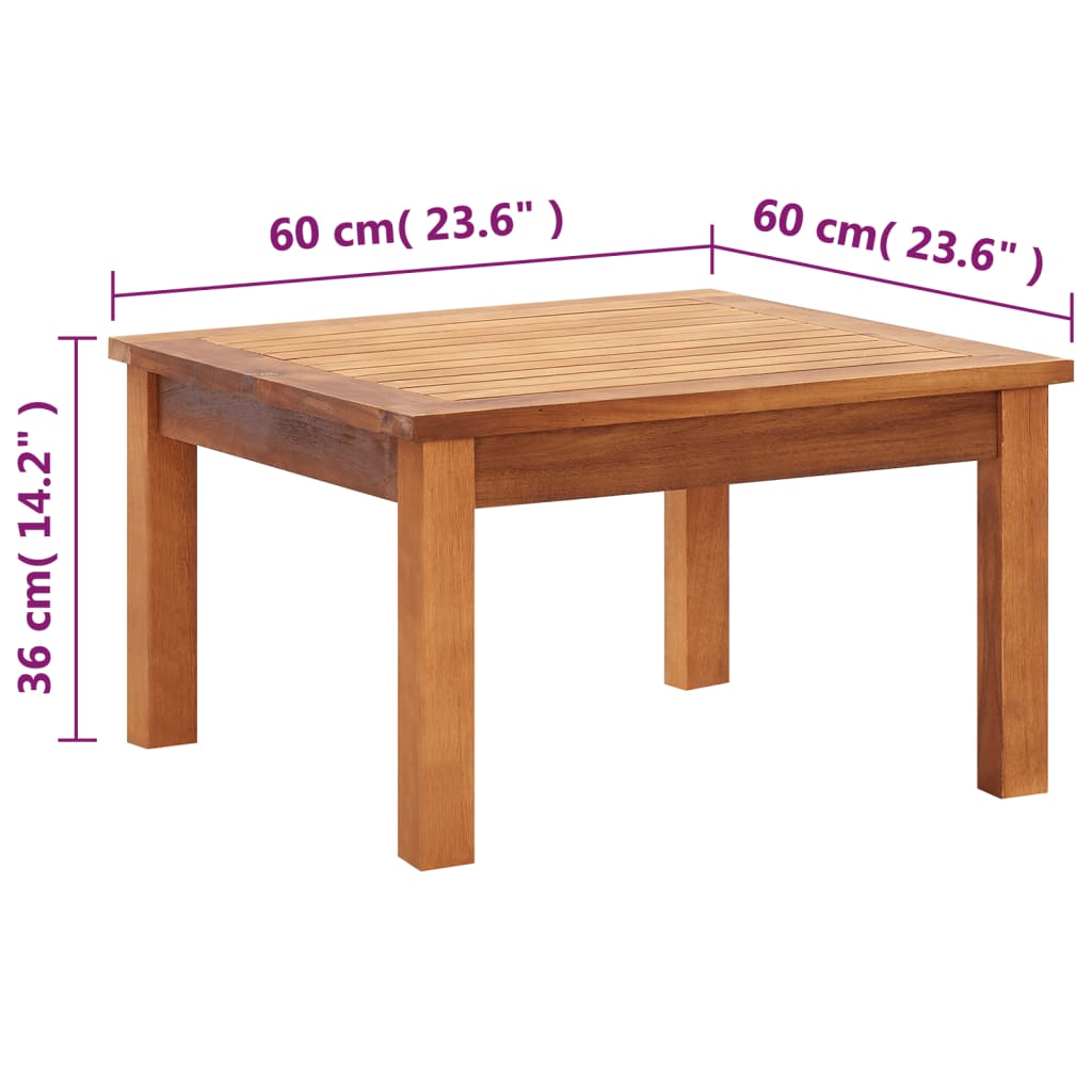 Garten-Couchtisch 60 X 60 X 36 Cm Massivholz Akazie - Fuer Daheim