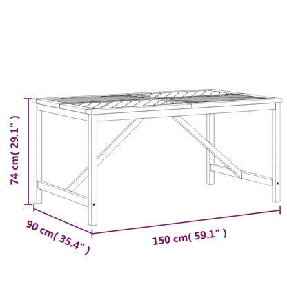 Garten-Esstisch 150X90X74 Cm Massivholz Akazie 150 x 90 x 74 cm - Fuer Daheim