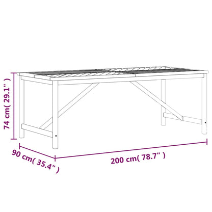 Garten-Esstisch 200X90X74 Cm Massivholz Akazie 200 x 90 x 74 cm - Fuer Daheim