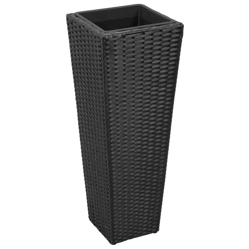 Garten-Hochbeet 3-Tlg. Poly Rattan Schwarz - Fuer Daheim