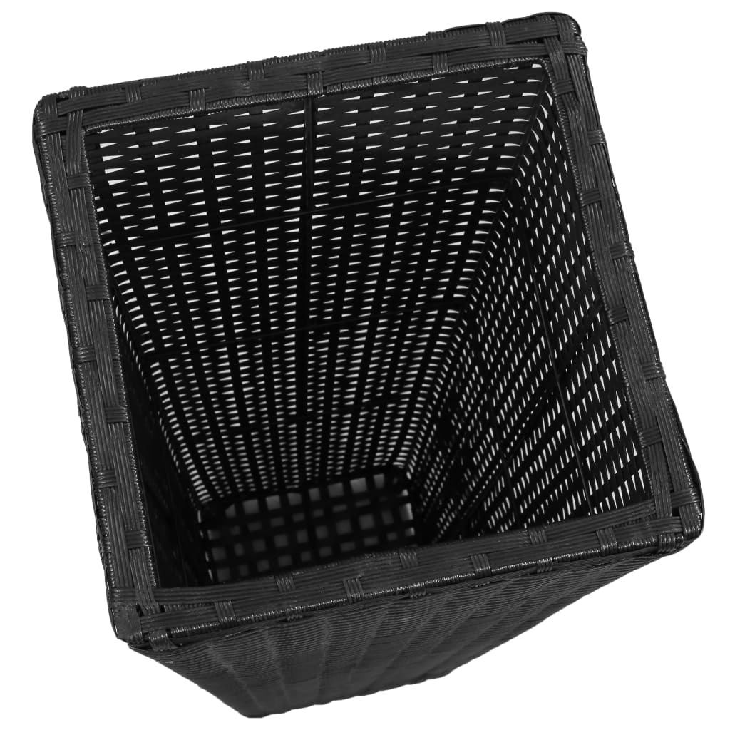 Garten-Hochbeet 3-Tlg. Poly Rattan Schwarz - Fuer Daheim