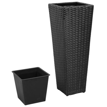 Garten-Hochbeet 3-Tlg. Poly Rattan Schwarz - Fuer Daheim