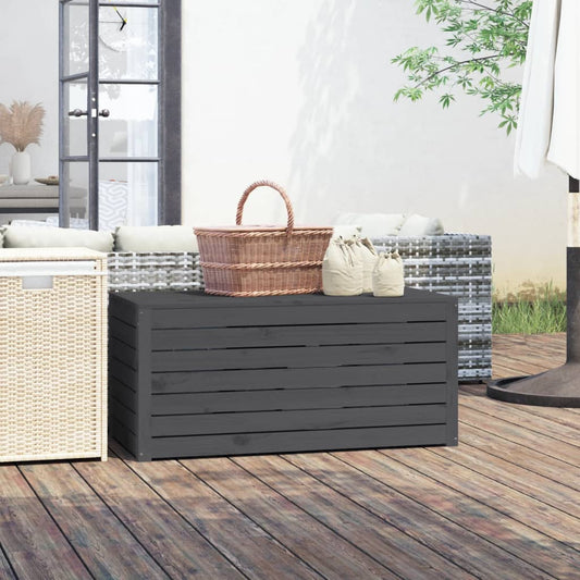 Gartenbox Grau 101X50,5X46,5 Cm Massivholz Kiefer 101 x 50.5 x 46.5 cm - Fuer Daheim