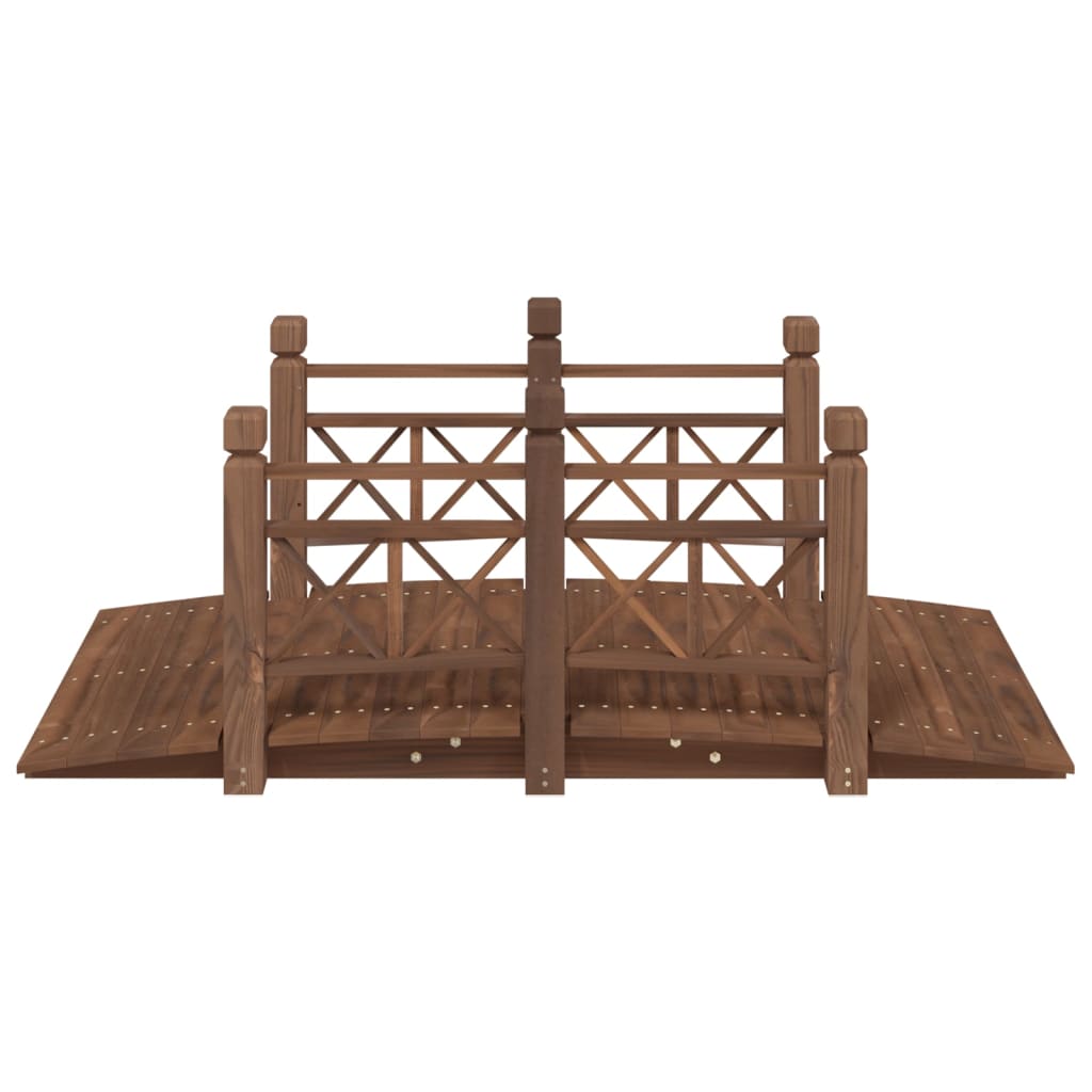 Gartenbrücke Mit Geländer 150X67X56 Cm Massivholz Fichte Dunkelbraun mit Holzgeländer - Fuer Daheim