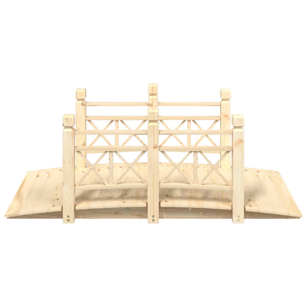 Gartenbrücke Mit Geländer 150X67X56 Cm Massivholz Fichte Natur mit Holzgeländer - Fuer Daheim